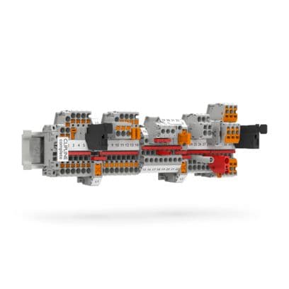 Distribution blocks and device terminal blocks