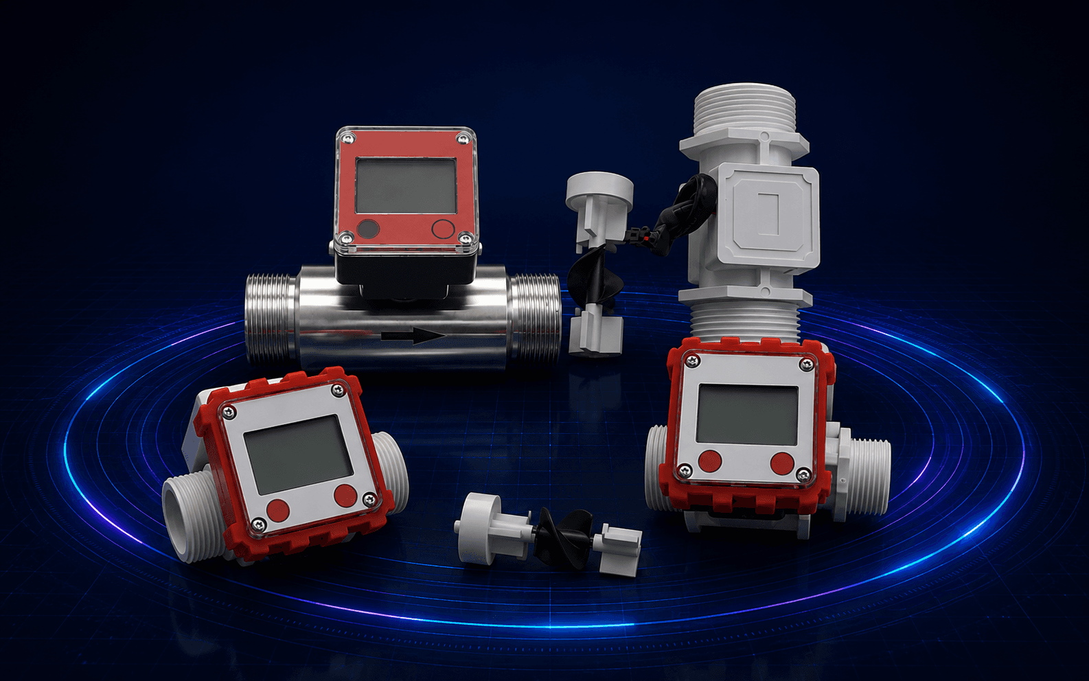 Plastic Helical Flow Sensor & Meter